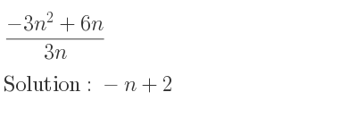 The solution to (-3n^2+6n)/(3n) is -n+2